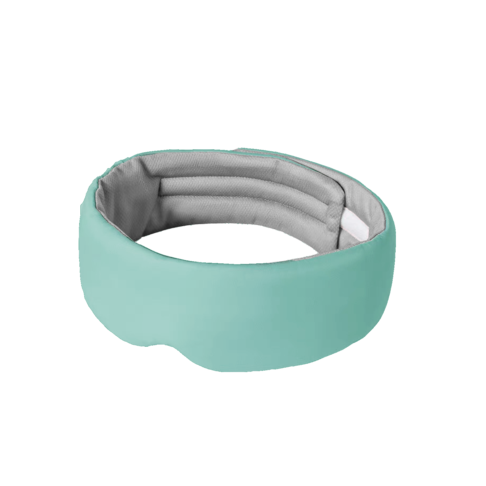 The Mintzzz Chill Mask | Cooling Sleep Mask features a soft, padded teal and gray contoured design with breathable fabric, shown on a white background.